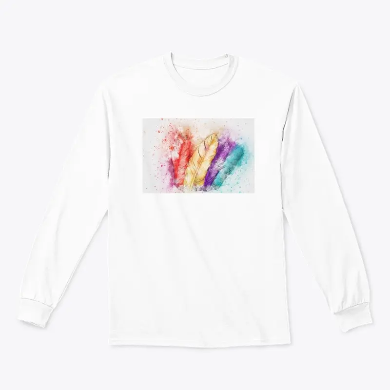 Feather Design Long Sleeve Tee